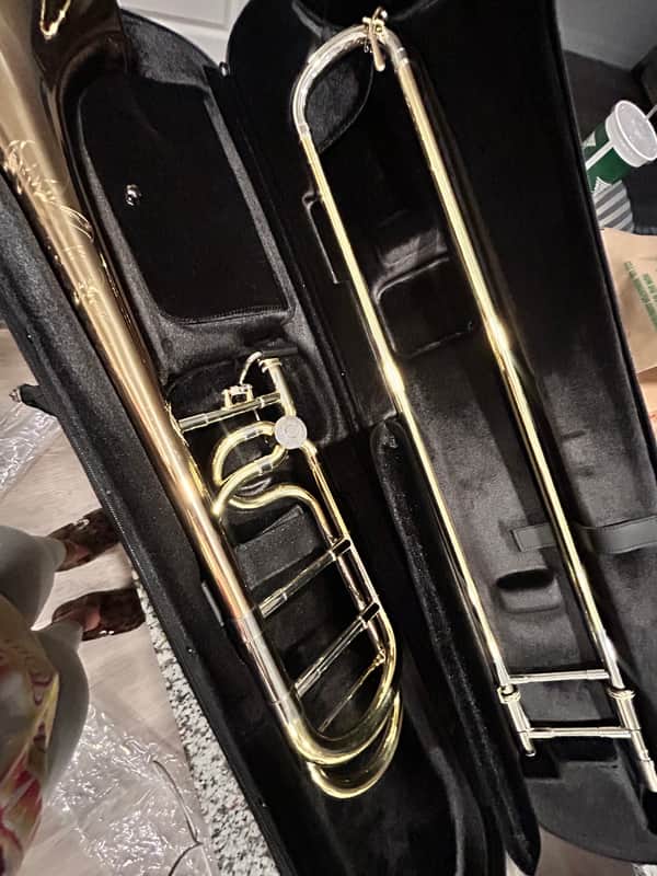 S. E. Shires brand trigger Trombone, TBI47 model. with case and mouthpiece image 1