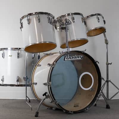 1980s Ludwig White Cortex "Concert Tom" Drum Set image 1