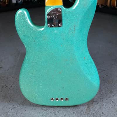 Wilco Loft Sale - Fender Custom Shop 64 Precision Bass Relic Seafoam Sparkle Owned by Jeff Tweedy image 5