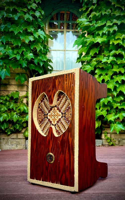 Rotary Connection  1x8 mini portable guitar speaker cab. Closed OR open back. Unique look. Vintage CTS 8” speaker. 8 ohms 25 watts. 2026 - Red Oak image 1