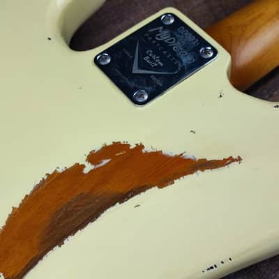 MyDream Partcaster Custom Built - PBass Aged White over Sunburst Hepcat 62' image 11