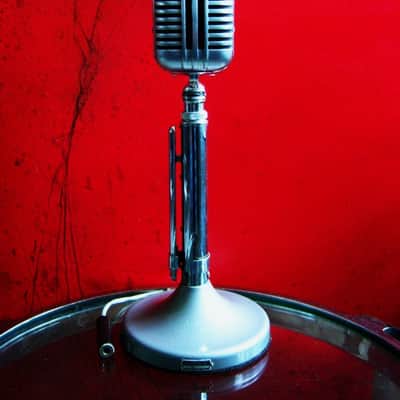 Vintage RARE 1940's Astatic WR20 dual crystal Hi Z microphone Satin Chrome w period Astatic "G" stand T3 D104 77A JT30 # 1 image 1