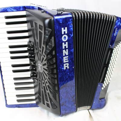 New Blue Hohner Bravo III Piano Accordion LMM 34 72 image 1