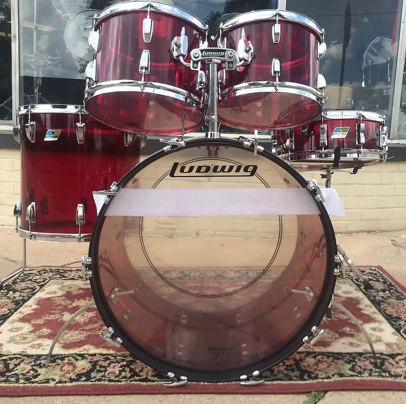 1970s Ludwig Vistalite Big Beat Drum Set with Single-Color Finish image 1