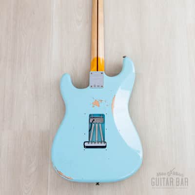 2023 Fender Custom Shop Limited Edition 1957 Stratocaster Relic Faded Daphne Blue w/ Case, COA, Tags image 3