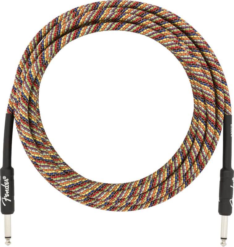 Fender Festival Hemp Instrument Cable | Straight/Straight| 18.6' | Rainbow image 1