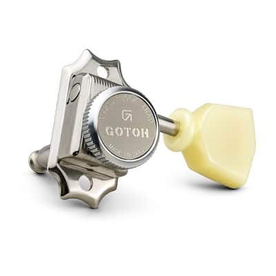 Gotoh SD90-MGT 3x3 Locking Tuners – Vintage Style (Press-Fit Bushings, No Threaded Nuts) – 21.5mm Post – Nickel - 20322NYTX-AEL