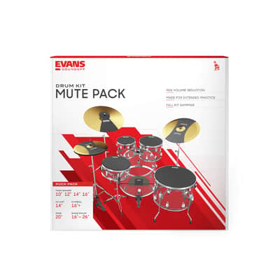 Evans SoundOff Rock Pack (10", 12", 16") with a 14" Snare E-Mute image 1