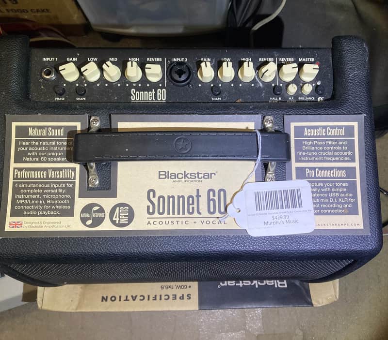 Blackstar Sonnet 60 Natural Response 60-Watt 1x6.5" Acoustic Guitar Amp 2020 - Present - Black image 1