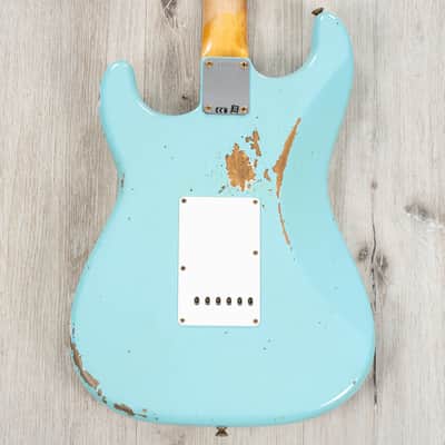 Fender Custom Shop Limited Edition 1964 L-Series Stratocaster Heavy Relic Guitar, Aged Daphne Blue image 4