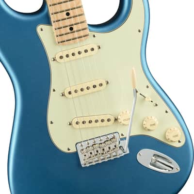 Fender American Performer Stratocaster Guitar, Satin Lake Placid Blue Finish, Maple Fretboard image 2