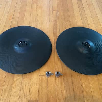TWO PACK Roland CY-12C Dual-Trigger Cymbal Crash Cymbal Black cy12 c W/Anti Spin image 1