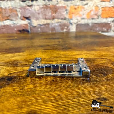 Japanese or Korean Tremolo Bridge Plate & Saddles (1980s - Nickel) image 5