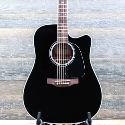 Takamine GD34CE-BLK Gloss Black Dreadnought Cutaway Acoustic Electric Guitar w/Bag image 1