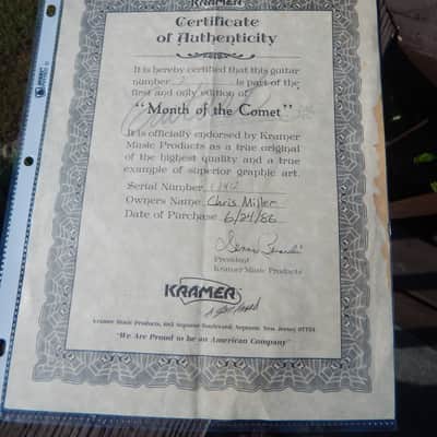 Kramer Baretta 1986 "Month Of The Comet" #2 Kline Graphic COA image 12