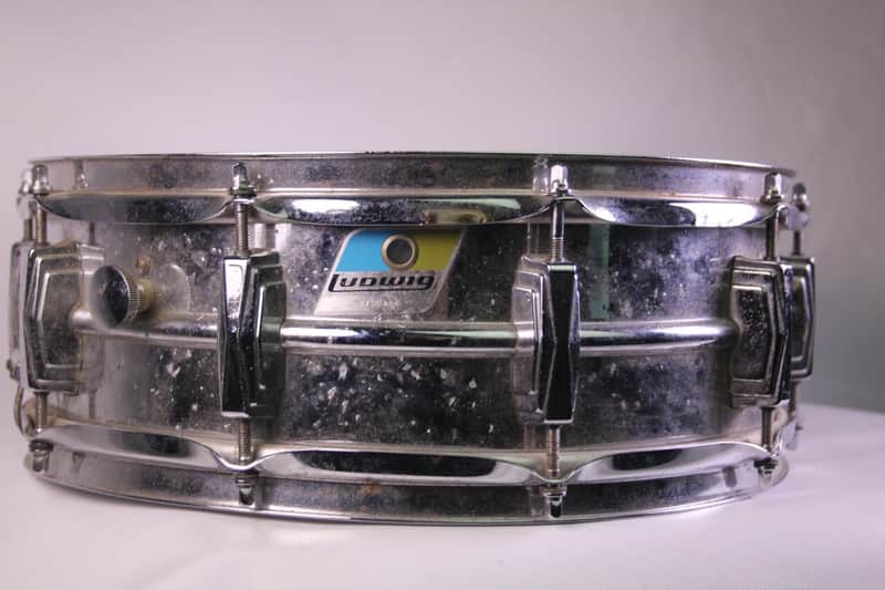 *Ludwig Supraphonic Snare Drum 14x5"Vintage 70s Blue/Olive Badge Chrome Aluminum image 1