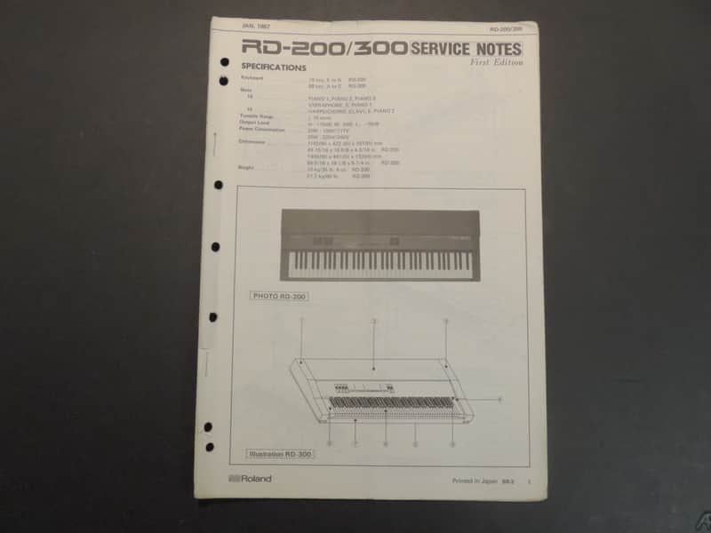 Roland RD-200 / 300 Service Notes [Three Wave Music] image 1