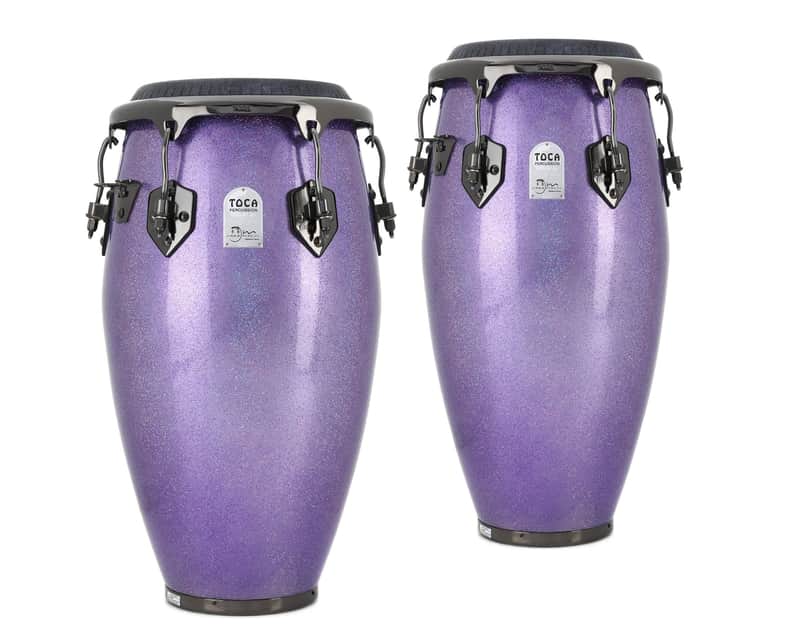 Set of 2 - Jimmie Morales Signature Series Tumba & Quinto Drums - Purple Sparkle image 1