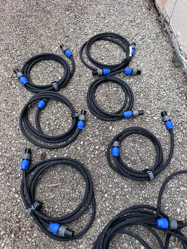 Lot 6 items Gepco Pro Speaker Cable w/ Neutrik NL2FC Speakon Connectors – 12AWG image 1