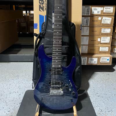 Ibanez Premium AZ427P2QM 7-string Electric Guitar - Twilight Blue Burst image 1