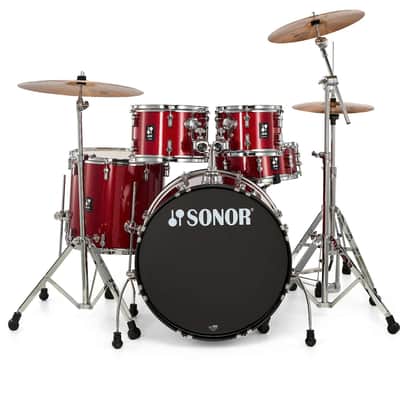 Drum Kit Sonor AQX Studio Includes Bronze Cymbals And Hardware, Red Moon Sparkle image 2