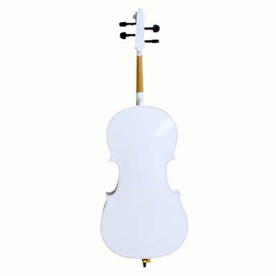 4/4 Wood Cello Bag Bow Rosin Bridge 2020s - White image 20