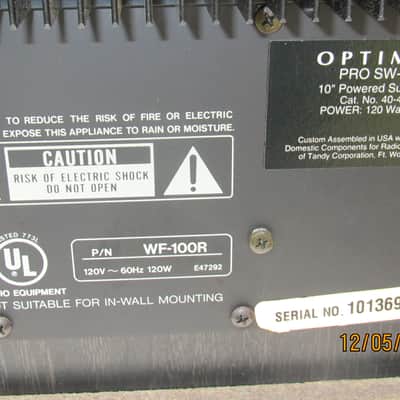 Optimus PRO SW-100P 120 Watt Powered Sub Woofer - Tested, clean Unique - Read Description image 11
