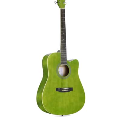 Cxxss 41 Inches Acoustic Cutaway Guitar Beginner Package - kelly green image 2
