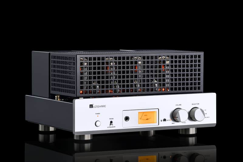 Muzishare X5 Integrated Vacuum Tube Amplifier,Updated Version, Push-Pull Mode, XLR Input, 6.35mm Headphone Output, Ultralinear and Triode Modes, Tubes EL34 x4, AC115 and AC230 Switchable 2025 - silver image 1