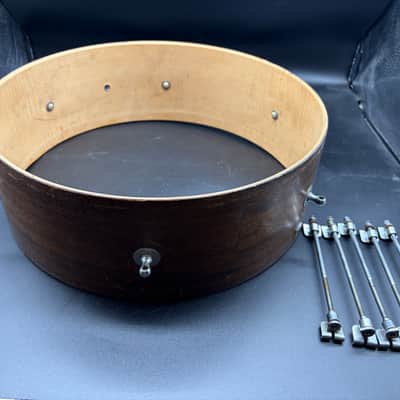 For Restoration Kent Vintage Mahogany Snare Drum Single Point Lugs 1950s Mahogany Wood Needs Parts! image 2