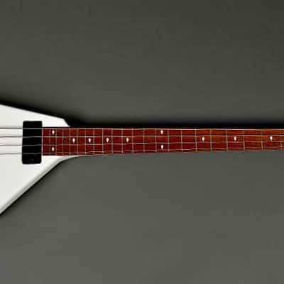BootLegger Guitar Ace  Gen 1 Headless Bass White 7.8 Pounds White Stiletto Case &  Flask image 5