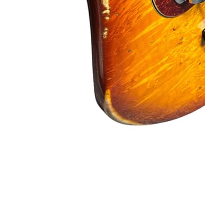 Fender Custom Shop 1964 RELIC Artisan Jazz Honeyburst Flame Burl ROASTED Maple Neck/Rosewood *IN STOCK image 9