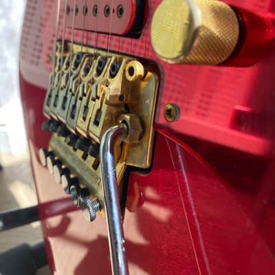 Japan made rare Fernandes LA-115KK  L'Arc-en-Ciel Ken Guitar Super Strat HSS 1995 all Red image 14