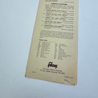 Gibson Price List – Suggested Retail, Norlin Era 1984 image 2