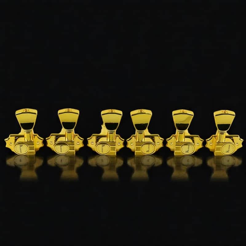 Kluson KRG-3-G 3+3 Revolution Tuners Ã¢â‚¬â€œ Gold, 19:1 Gear Ratio, 10mm Peg Hole, Metal Keystone Buttons image 1