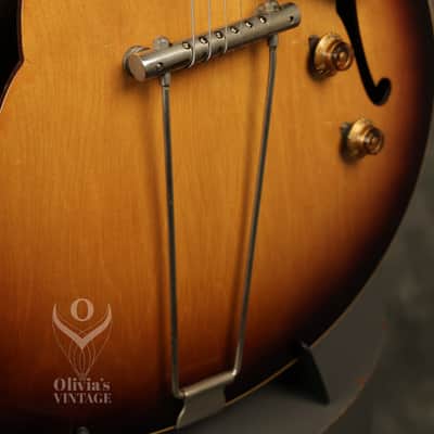 1956 Gibson ES-225 T Sunburst with original Brown hardshell case image 5