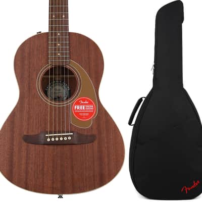 Fender Sonoran Mini Acoustic Guitar - All Mahogany  Bundle with Fender FAS405 Small Body Acoustic Gig Bag - Black image 1