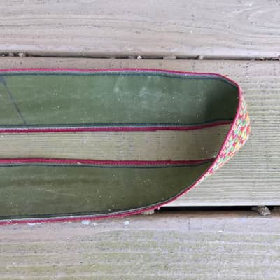 Vintage 1960's Bobby Lee Guitar Strap! Red, Green, Yellow! Metal Buckle! Original Case Candy! image 7
