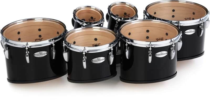 Pearl Championship Marching Tenor Drums - Sextet  Midnight Black image 1