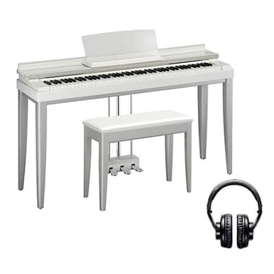 Yamaha Modus R01 Slimline Digital Piano - Misty White COMPLETE HOME BUNDLE image 1
