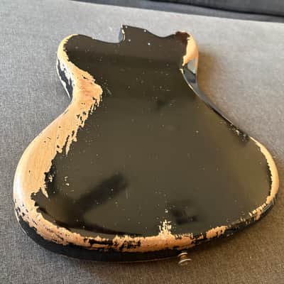 WARMOTH JAZZMASTER BODY • MJT BLACK NITRO RELIC • MASTERY BRIDGE & VIBRATO • NO PICKUPS image 5