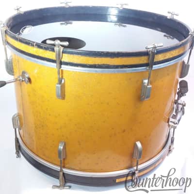 Leedy&Ludwig 22x14" Bass Drum Gold Sparkle Vintage 50s Nickel Rail Mount Elkhart image 6
