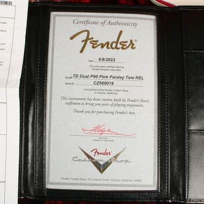 Fender Custom Shop Limited Edition Dual P90 Tele Relic Maple Neck Pink Paisley image 12