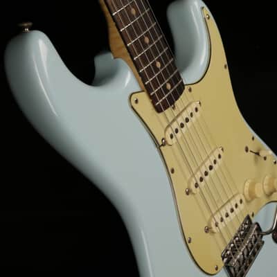 Fender Stratocaster 1961 Slab Board Sonic Blue all original except refinish w/OHSC image 11