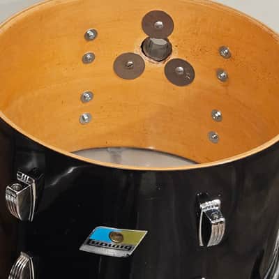 Vintage 9x13 Black Cortex Tom w/ Ludwig Hardware 6-Ply Shell B/O Badge image 10
