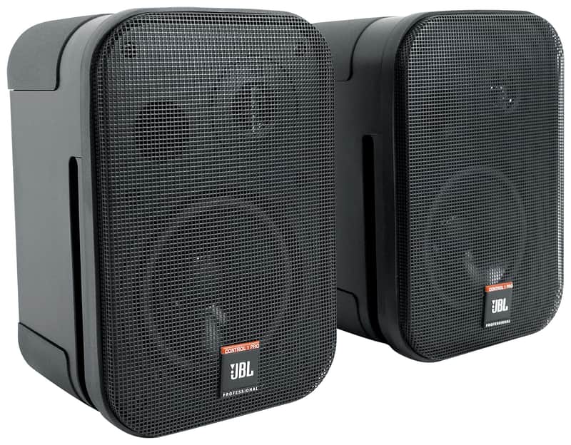 Pair JBL C1PRO Control 1 PRO Black 5.25" Wall Mount Home/Commercial Speakers image 1