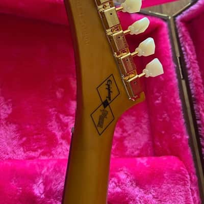 DEMO VIDEO Epiphone Limited Edition inspired by Gibson '58 Korina Explorer (US customers, tax included in shipping cost) Reissue 2022 - Antique Natural image 9