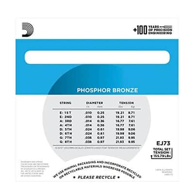 D'Addario EJ73 Phosphor Bronze Mandolin Strings, Light, 10-38 image 4