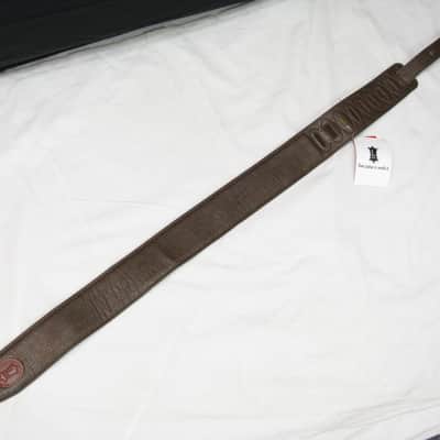 LEVY'S 2 1/2" wide Brown Emu pattern LEATHER Guitar STRAP - NEW image 1