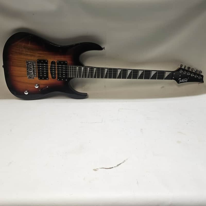 GLARRY ELECTRIC GUITAR - SUNBURST MISSING A STRING image 1